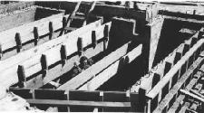 Building the emplacement for a 3-inch AA gun