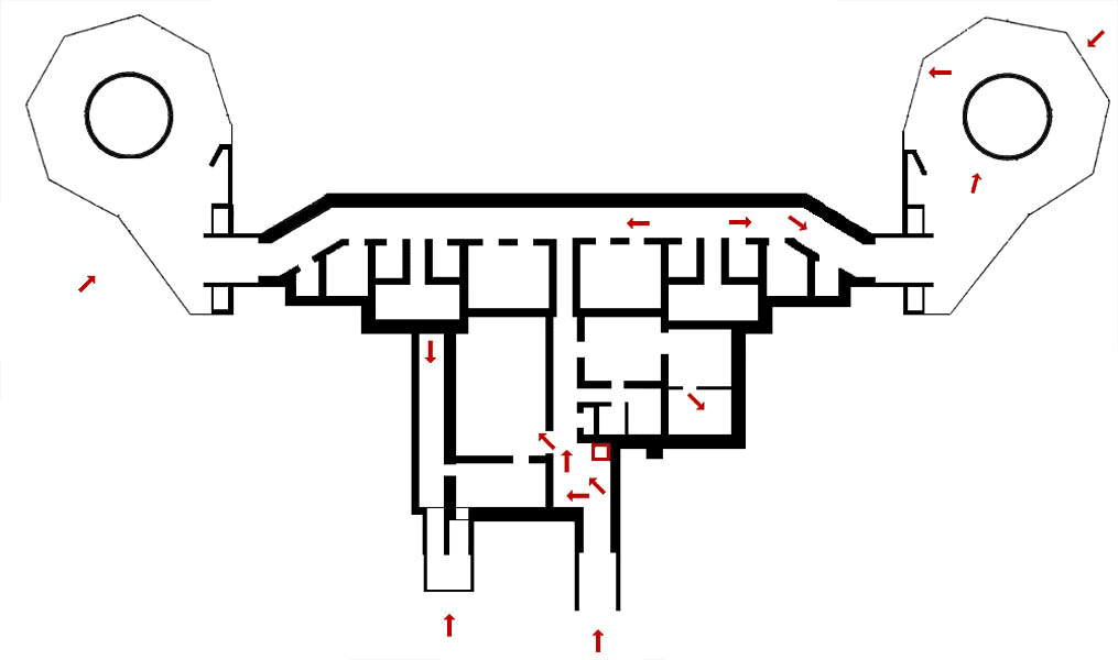 Layout of a typical 200 series coast artillery battery